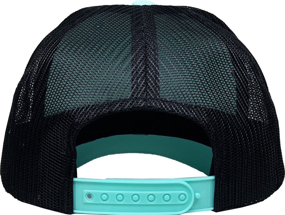 Diamond Blue Black Two Tone Classic 6 Panel Trucker Mesh Snapback Back View